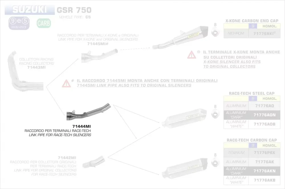 Garantierte Lieferung Arrow Zwischenrohr passend für Suzuki GSR 750 / GSXS 750
