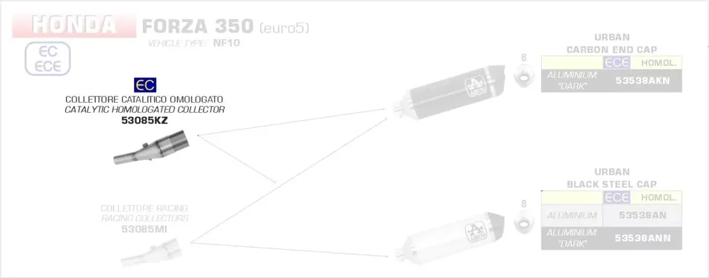 Mega-Angebot Arrow Verbindungsrohr mit Kat passend für Honda Forza 350 21-23