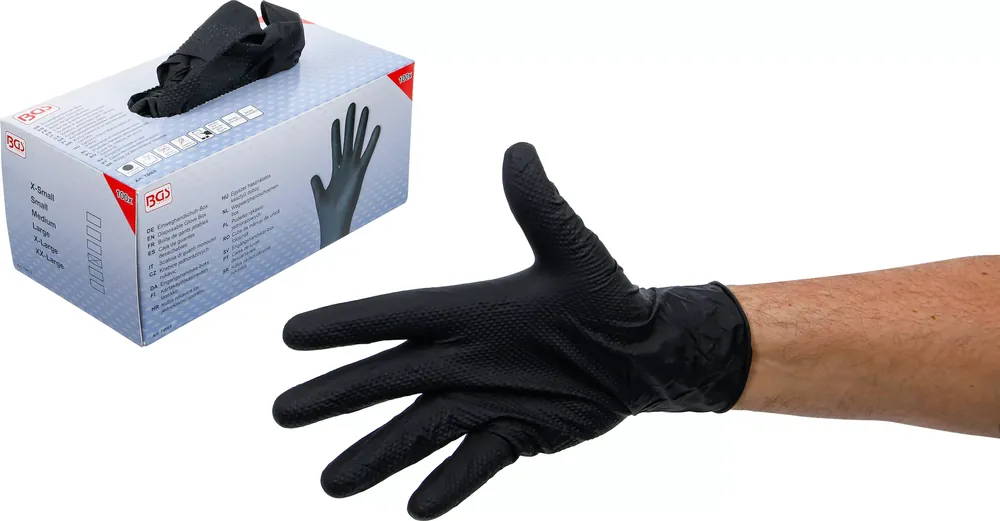 Nitril Einweghandschuhe mit extra Griffigkeit Gr. L – 100 Stück Geprüft