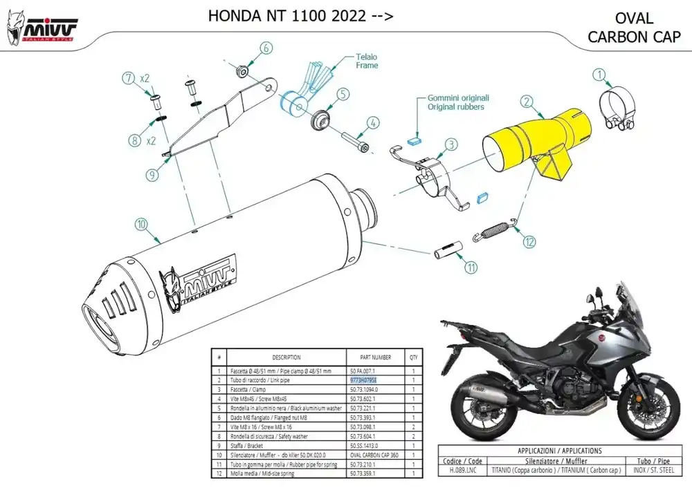 MIVV Verbindungsrohr passend für Honda NT 1100 2022-2024 Wochenendangebot