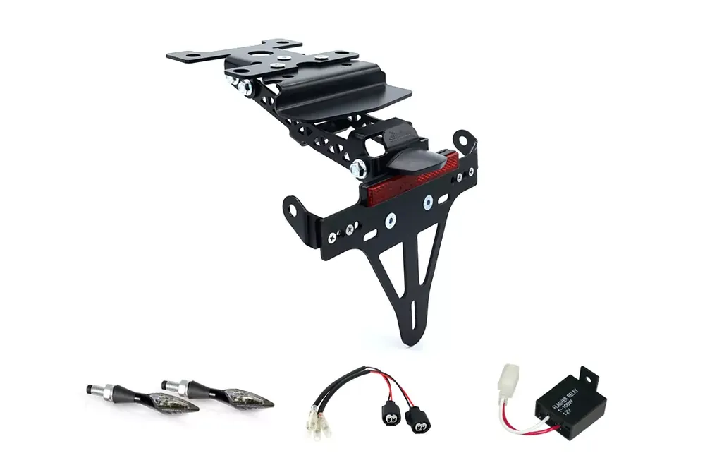alpha Technik Kennzeichenhalter-Blinker-Kit X-LED passend für Kawasaki Z H2 ab 2020 Markenprodukt