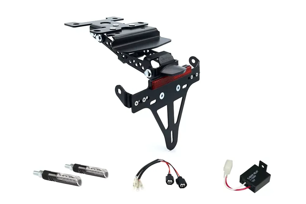 Preisreduziert alpha Technik Kennzeichenhalter-Blinker-Kit passend für Kawasaki Z H2 ab 2020 (Hinten)