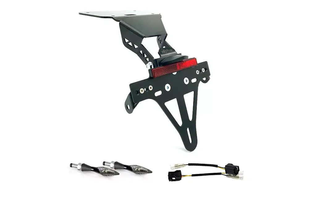 Begrenztes Angebot alpha Technik Kennzeichenhalter-Blinker-Kit X-LED passend für Yamaha YZF-R3 / MT03 ab Modelljahr 2020 (Hinten)
