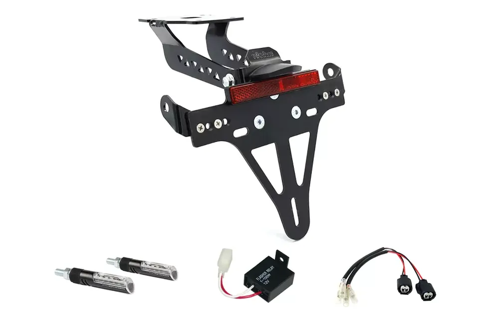 alpha Technik Kennzeichenhalter-Blinker-Kit IDEA passend für Kawasaki Z900 ab 2020 (Hinten) Sonderangebot