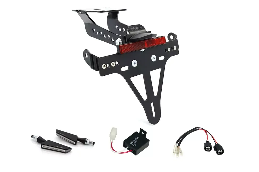 Echt alpha Technik Kennzeichenhalter-Blinker-Kit passend für Kawasaki Z900 ab Modelljahr 2020 (Hinten)