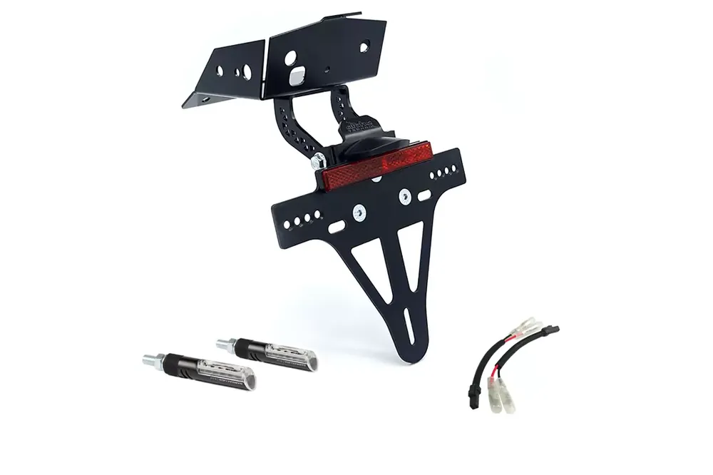 Bestpreis alpha Technik Kennzeichenhalter-Blinker-Kit passend für KTM 690 SMC R ab 2019 (Hinten)