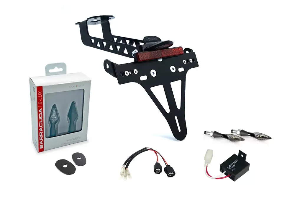 Markenware alpha Technik Kennzeichenhalter-Blinker-Kit X-LED passend für Kawasaki Versys 1000 ab 2019