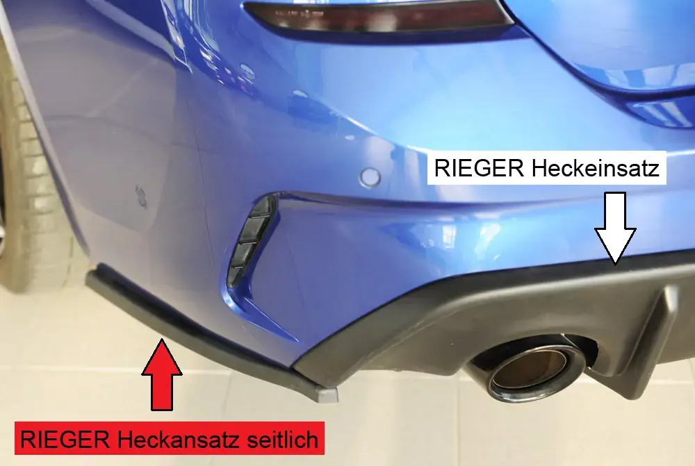 Bestseller Rieger Heckschürzenansatz seitlich links passend für BMW 3er G20 Limousine (03.19–06.22, bis Facelift)