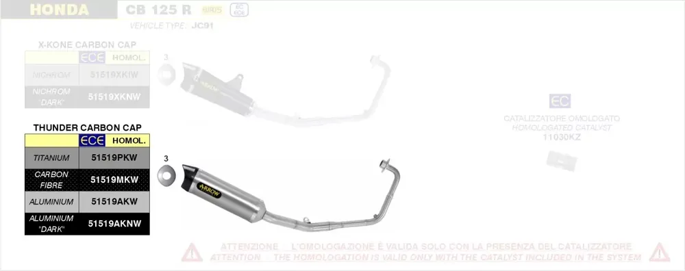 Arrow Thunder Titan Endschalldämpfer passend für Honda CB 125 R 21-24 Meistverkauft