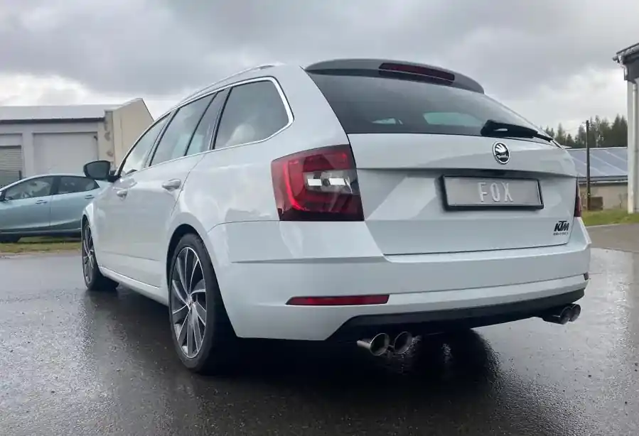 Super-Preis FOX Endschalldämpfer passend für Skoda Octavia 5E 2,0l 140kW - 2x76 Typ 25 rechts/links