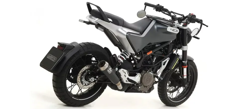 Neue Ware Arrow Pro-Race Endschalldämpfer Edelstahl Schwarz passend für Husqvarna Svartpilen / Vitpilen 401