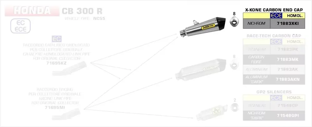Arrow X-Kone Endschalldämpfer passend für Honda CB 300 R 2018–2020 Wochenendangebot