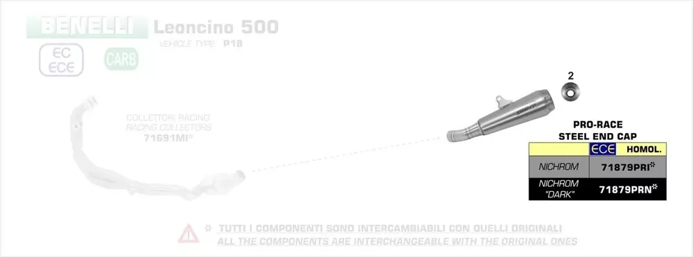 Rabatt Arrow Pro-Race Endschalldämpfer passend für Benelli Leoncino 500