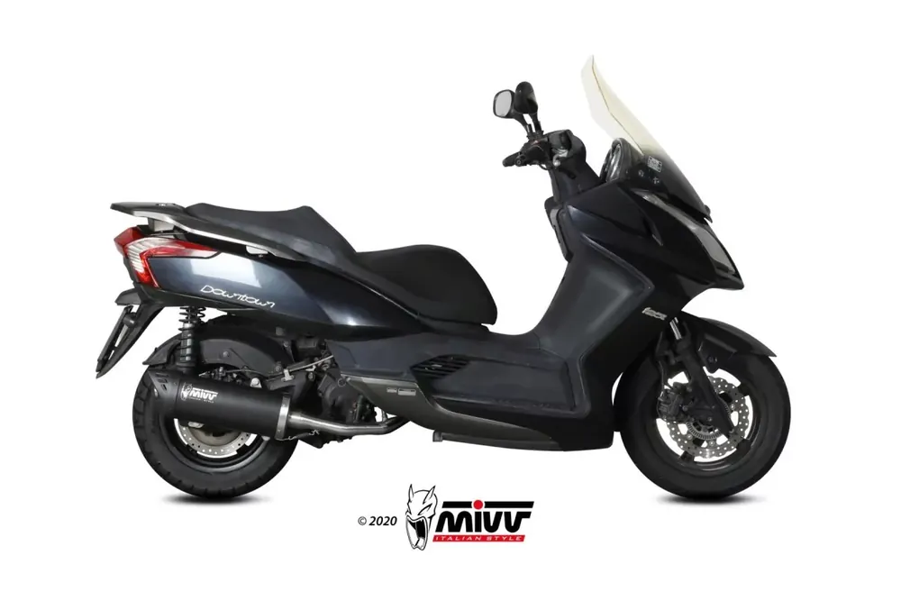 MIVV Mover Edelstahl Schwarz Auspuff passend für KYMCO Downtown 125 09-16 Meistverkauft