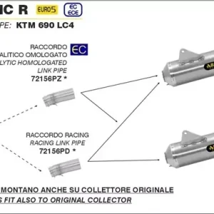 Zertifiziert Arrow Race Tech Aluminium Endschalldämpfer passend für KTM 690 SMC R, Enduro R & GAS GAS ES 700