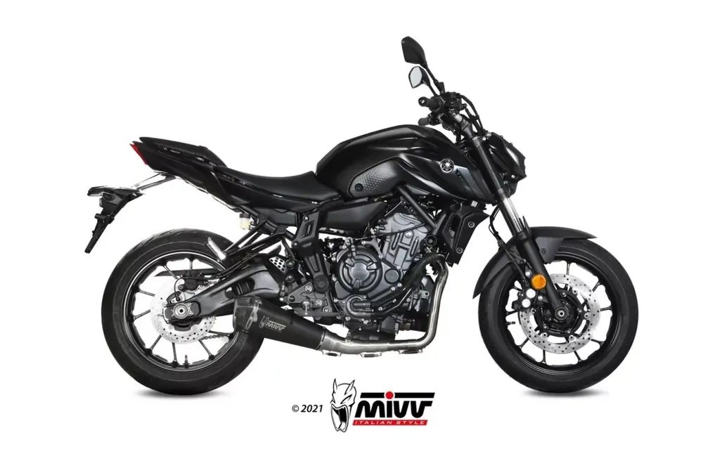 Solange Der Vorrat Reicht MIVV DELTA RACE Auspuff Edelstahl Schwarz passend für YAMAHA MT-07 14-20