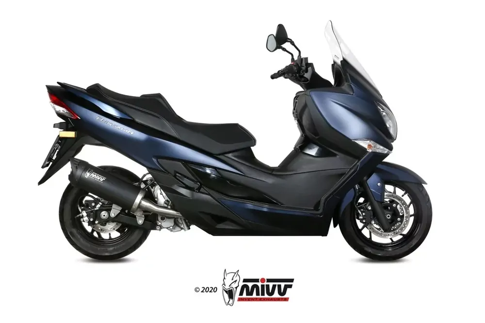MIVV MOVER Edelstahl Schwarz Endschalldämpfer passend für Suzuki Burgman 400 2017–2020 Jetzt Bestellen