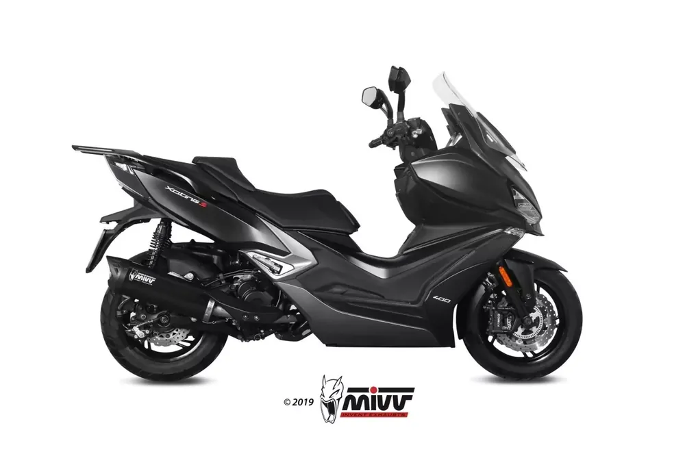 Sonderangebot MIVV MOVER Edelstahl Schwarz mit Kat passend für KYMCO XCITING 400i S 2019-2020