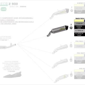 Super-Preis Arrow Race Tech Endschalldämpfer Aluminium Schwarz passend für Kawasaki Z900