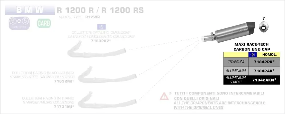 Arrow MaXi Race-Tech Endschalldämpfer passend für BMW R 1200 R / RS (2015–2016) Garantierte Lieferung