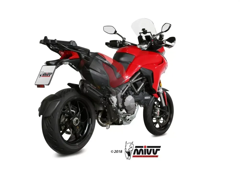 MIVV Suono Black Steel Endschalldämpfer passend für Ducati Multistrada 1200/1260 Geprüft