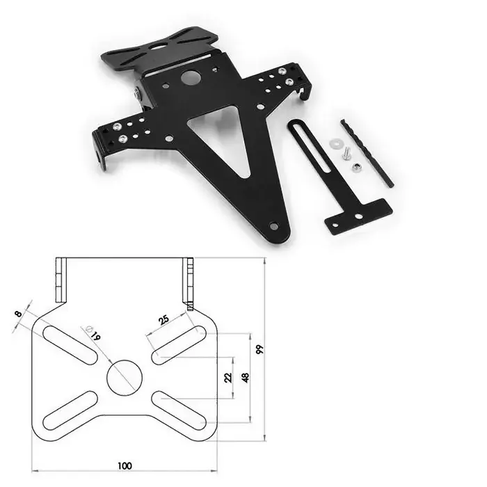Top-Preis Kennzeichenhalter Universal Typ 8 schwarz verstellbar inkl. Reflektorhalter