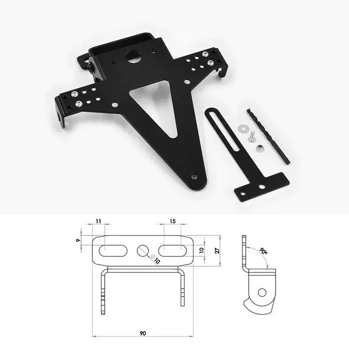 Kennzeichenhalter Typ 7 schwarz verstellbar inkl. Reflektorhalter Wochenendangebot