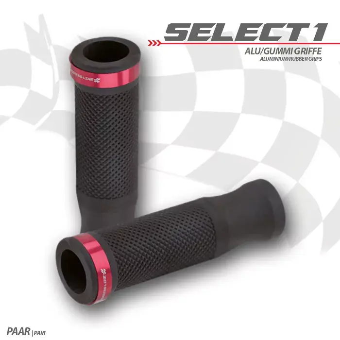 Sichere Zahlung Griffgummiset Select1 22mm schwarz/rot offen