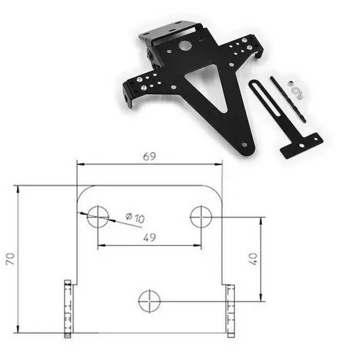 Universal Kennzeichenhalter Typ 3 schwarz verstellbar inkl. Reflektorhalter Sonderangebot