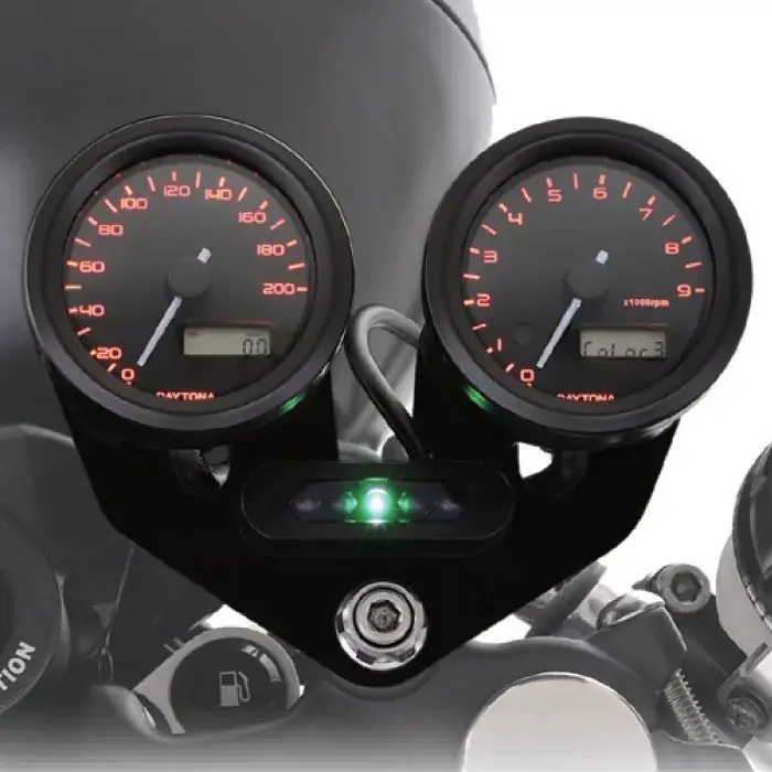 Zertifiziert Daytona Kombihalterung Velona 48 schwarz 2-Fach zur Montage von Velona Tacho/Drehzahl + Alpha/Beta