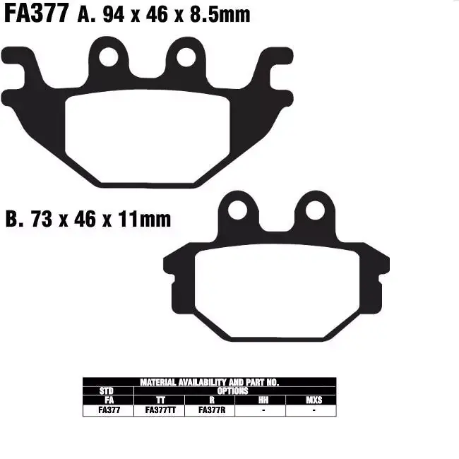 EBC FA377 TT Bremsbeläge passend für Yamaha, Kymco, Kawasaki Neue Ware