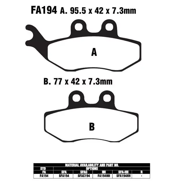 EBC SFA194 HH SC Bremsbeläge passend für Peugeot, Aprilia, Derbi Begrenztes Angebot