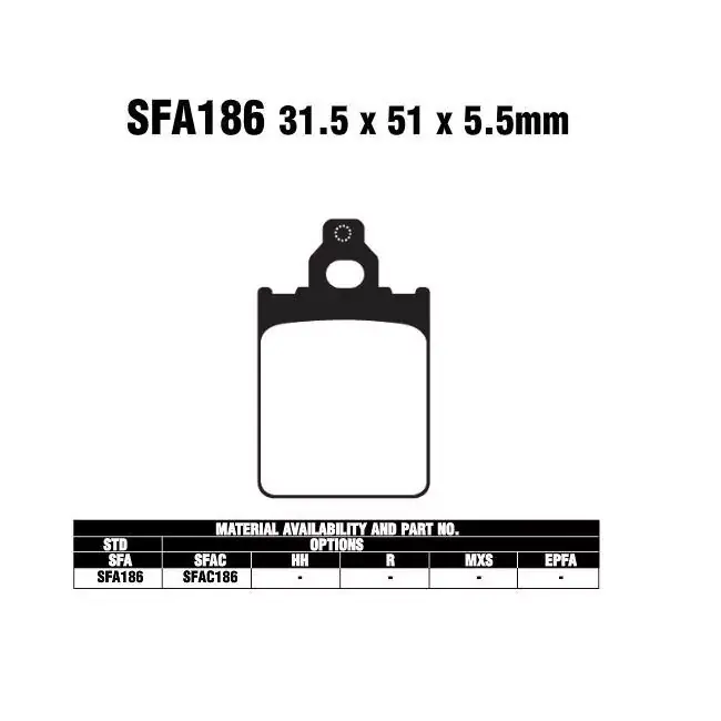 Neuheit EBC SFA186 SC Bremsbeläge passend für Vespa & Piaggio