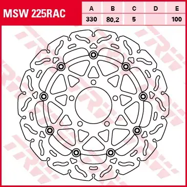 Aktuell Bremsscheibe schwimmend MSW229RAC passend für Honda VFR 800