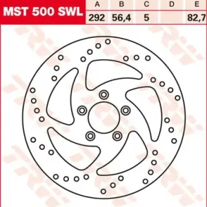Bremsscheibe starr MST500SWL passend für Harley Davidson Neue Kollektion
