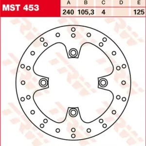 Expressversand TRW Bremsscheibe starr MST453 passend für Honda SH