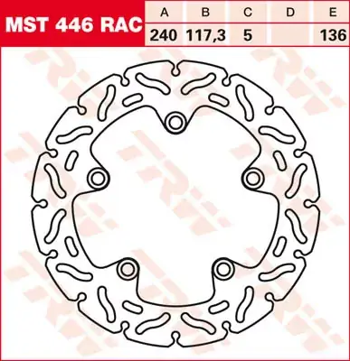 Ausverkauf TRW Bremsscheibe starr MST446RAC passend für Honda NC Modelle