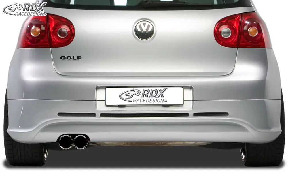 Neuheit RDX Heckansatz passend für VW Golf 5 GTI/R-Five mit Endrohrausfräsung links