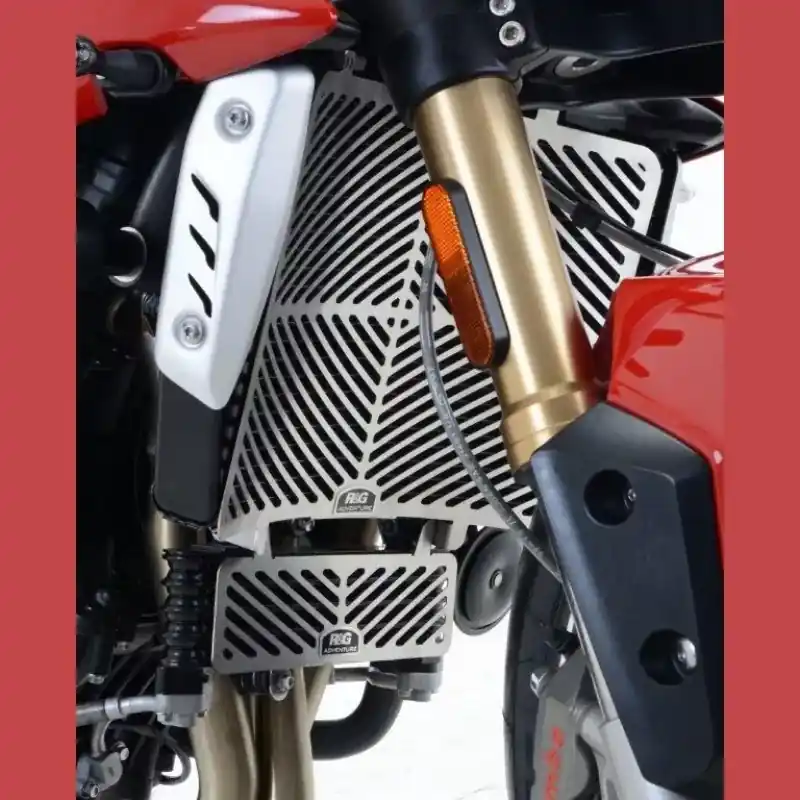 Sonderaktion R&G Ölkühler Kühlergitter Edelstahl passend für Triumph Speed Triple 1050 / S / R / RS ab 2011