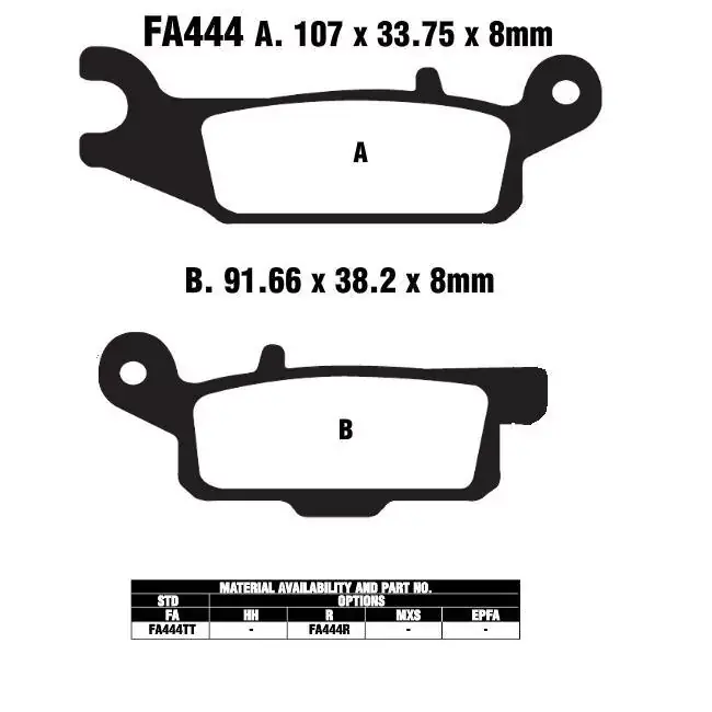 EBC-FA444 R Bremsbeläge passend für Yamaha YFM / Grizzly Modelle Knallerangebot