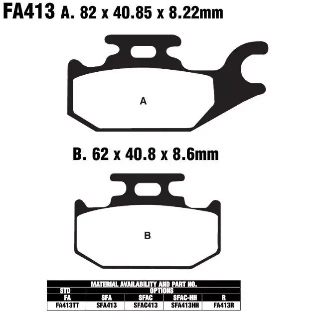 EBC FA413 TT Bremsbeläge passend für Suzuki ATV Geprüft