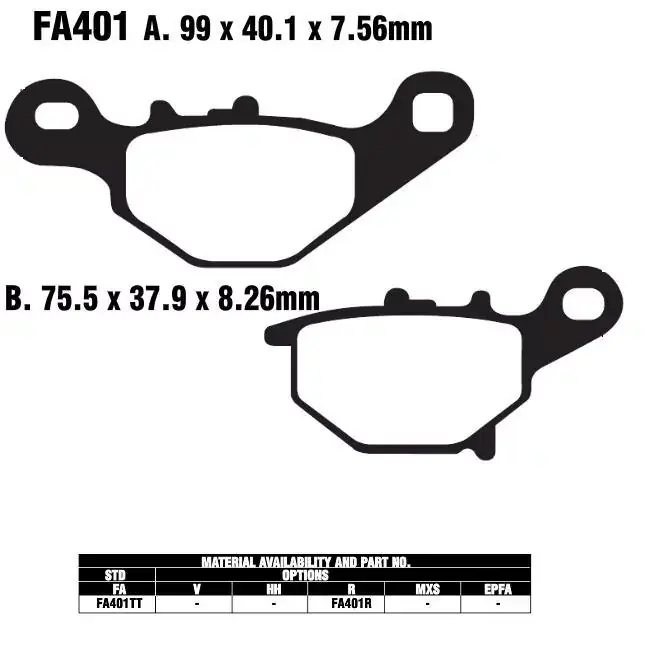 EBC FA401 R Bremsbeläge passend für Suzuki RM 85 Saisonangebot