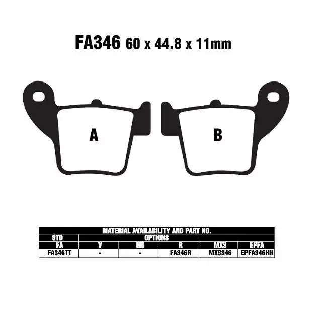EBC FA346 MX-S Bremsbeläge passend für Honda CR und CRF Sichere Zahlung