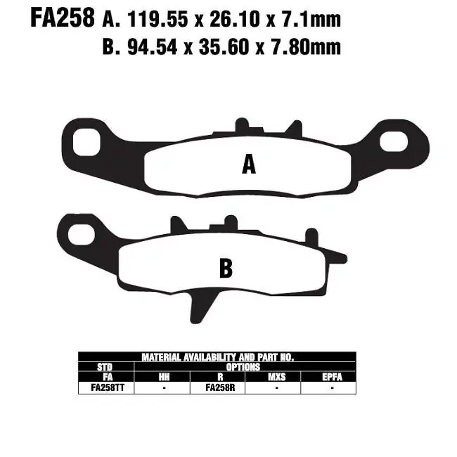 Must-Have EBC FA258 TT Bremsbeläge passend für Suzuki RM 85