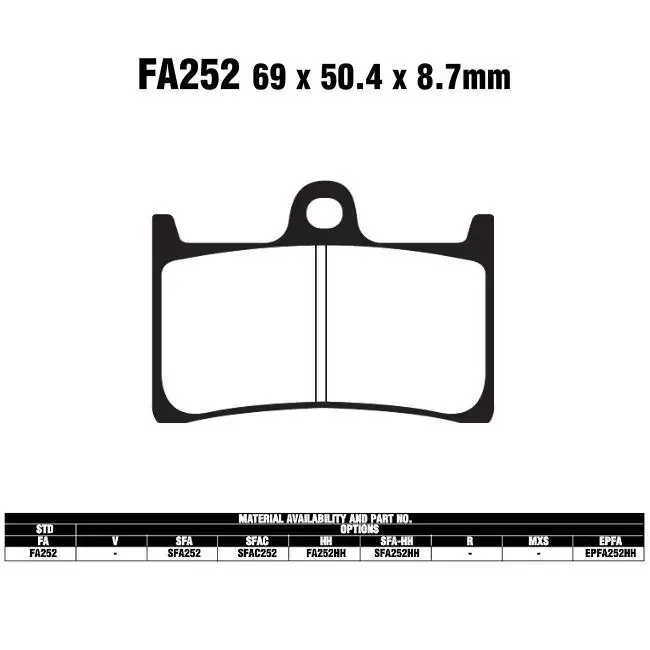 EBC FA252 HH Bremsbeläge passend für Yamaha Echt