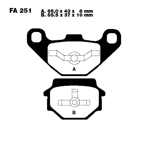 EBC FA251 Bremsbeläge passend für Buell M2, S1, S3 Billig