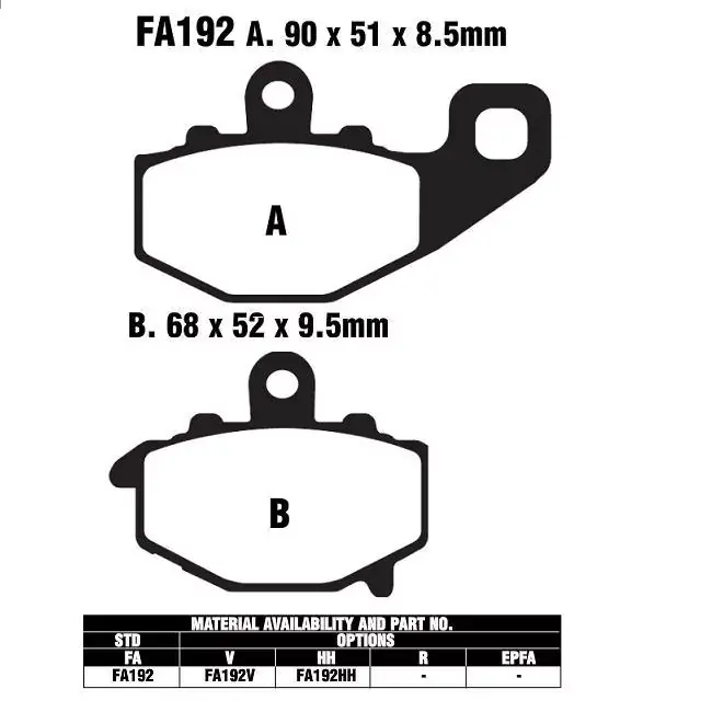 EBC FA192 HH Bremsbeläge passend für Kawasaki ZX-6R, ZX-6RR, Zephyr Wochenendangebot