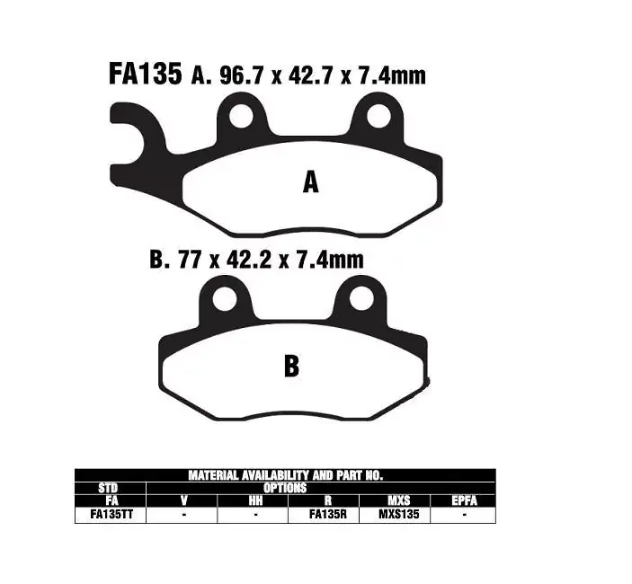 EBC FA135R Bremsbeläge passend für Suzuki RM 125, DR 350 uvm. Preiswert
