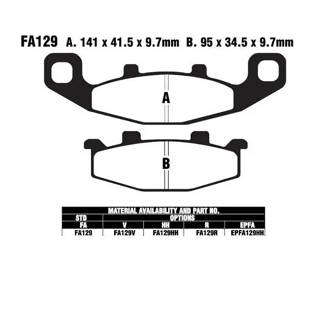 Abverkauf EBC FA129 R Bremsbeläge passend für Suzuki & Kawasaki
