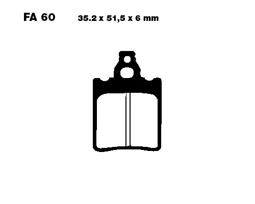 Zertifiziert EBC FA60 Bremsbeläge passend für Aprilia MX 50, RS 50, Cagiva W8 125